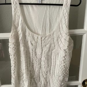 Express White Lace Tank